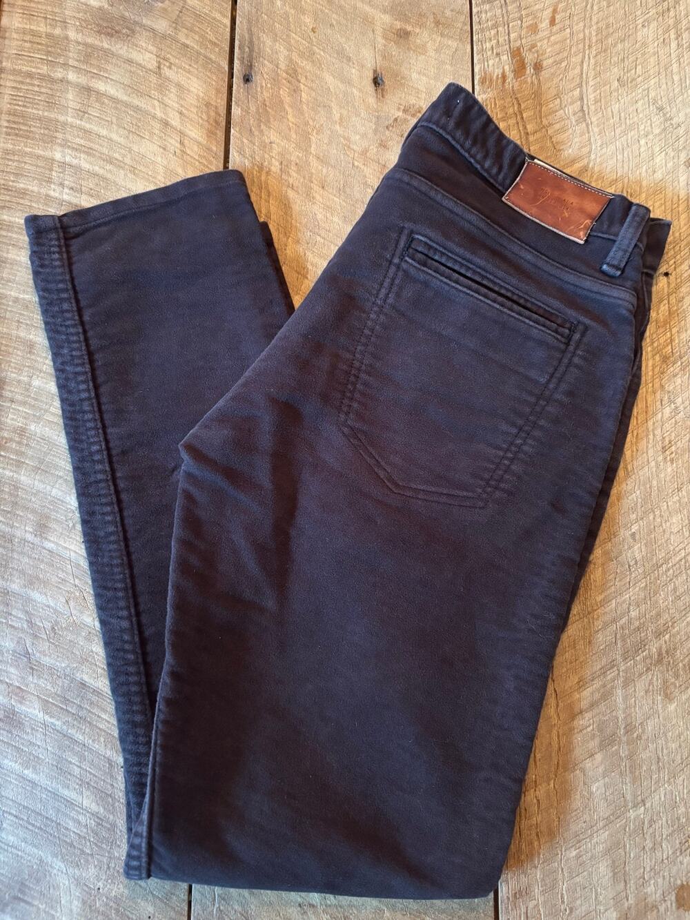 BILLY REID Men’s Moleskin Jeans Dark Brown | MSL - ALA RN-113 814 | Size 30